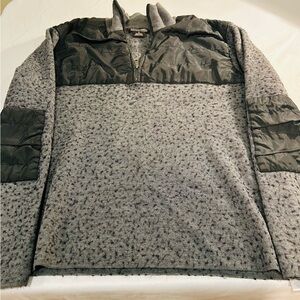 Michael Kors cozy Gray and Black Quarter-Zip Pullover